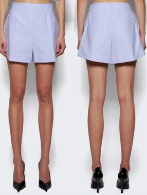 GIVENCHY Embroidered Light Blue Tailored High-Waisted Shorts NWT FR 40.
